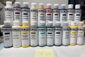 Lot of 20 Golden Fluid Acrylics Paint Bottles 4 fl. oz No Duplicates Sealed #125